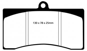 DP4011R EBC Brakes Yellowstuff Тормозные колодки перед/зад ASTON MARTIN DB7, Coupe, Vantage, Volante, Virage; JAGUAR XJR-15; MINI Paceman (R61) Ширина 130мм, Высота 78мм, Толщина 25мм