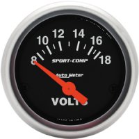 2" Вольтметр, 8-18 VOLTS SSE, SPORT-COMP AUTO METER #3391