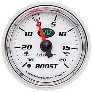 2-1/16" BOOST-VAC (давление наддува и разряжения), 30 IN HG/20 PSI, MECH, NV AUTO METER #7307 Vacuum / Boost
