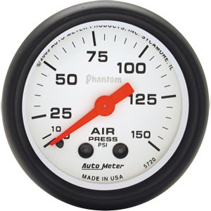 2" давление воздуха, 0-150 PSI, MECH, PHANTOM AUTO METER #5720 Air Pressure