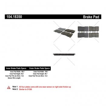 104.18350 Тормозные колодки Posi-Quiet Metallic CADILLAC, CHEVROLET перед 