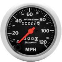 3-3/8" сподометр, 120 MPH, IN-DASH, MECH AUTO METER #3992