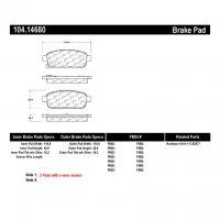 308.14680  StopTech Street Тормозные колодки Buick, Cadillac, Chevrolet