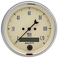 3-3/8" сподометр, 120 MPH, LCD, ELEC, ANTIQUE BEIGE AUTO METER #1880