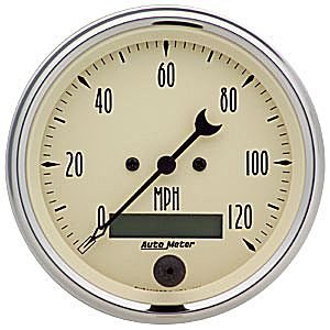 3-3/8" сподометр, 120 MPH, LCD, ELEC, ANTIQUE BEIGE AUTO METER #1880 Speedometer Elec. Programmable