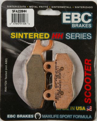 SFA228HH EBC BRAKES Double-H™ тормозные колодки AEON, ASPES, BENELLI, C F MOTO, DAELIM, GENERIC, HARTFORD/HRD, HONDA, HOREX, HYOSUNG, KAWASAKI, KEEWAY, KYMCO, MALAGUTI, MZ/MUZ, PEUGEOT, QUADZILLA, ROYAL ENFIELD, SINNIS, SUZUKI, VIALLI, W K BIKES, YAMAHA 1995-2012 года выпуска