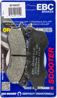 SFA603 EBC BRAKES Organic тормозные колодки  HONDA NSC, PC, SCV 2010-2012 года выпуска