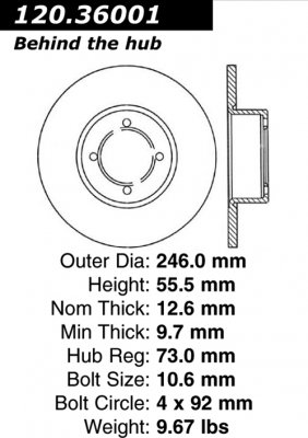 Передний тормозной диск - с перфорацией и насечками LOTUS PDS.36001 