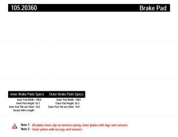 105.20360 Тормозные колодки Posi-Quiet Ceramic HONDA перед 