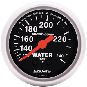 2" датчик температура воды, 120-240`F MECH, SPORT-COMP AUTO METER #3332 Water Temperature