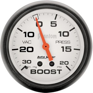 2-5/8" BOOST-VAC (давление наддува и разряжения), 30 IN. HG/20 PSI, MECH, PHANTOM AUTO METER #5801 Vacuum / Boost