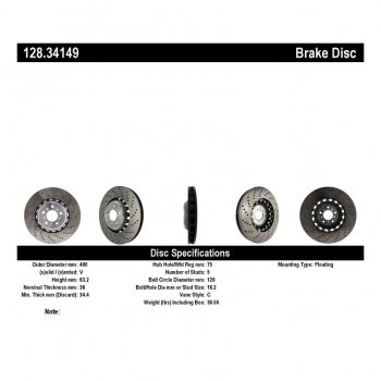 128.34149 Тормозные диски Premium перед правый BMW M5, M6, M6 Gran Coupe 