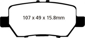 DP31736C EBC Brakes Redstuff Тормозные колодки зад. HONDA Legend Ширина 107мм, Высота 49мм, Толщина 15,8мм