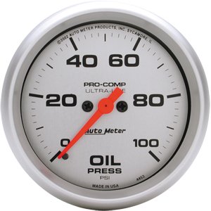 2-5/8" Давление масла, 0-100 PSI, FSE, ULTRA-LITE AUTO METER #4453 Oil Pressure