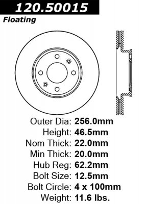 Передний тормозной диск - с перфорацией и насечками HYUNDAI, KIA PDS.50015 Выпуска 2006-2008 года