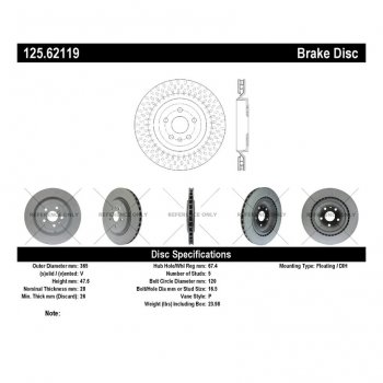 125.62119 Тормозные диски Premium CADILLAC, CHEVROLET зад 