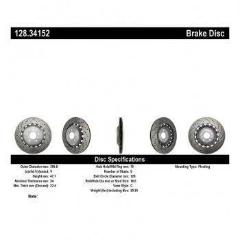 128.34152 Тормозные диски Premium зад левый BMW M5, M6, M6 Gran Coupe 