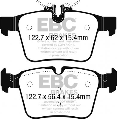DP32215C EBC Brakes Redstuff Тормозные колодки зад. MERCEDES-BENZ C-Class (W205), C Cabriolet (A205), C Coupe (C205), C Estate (S205) выпуска 2014-2019 года