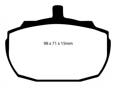 DP3243C EBC Brakes Redstuff Тормозные колодки TVR 400, 420, 450 Ширина 98мм, Высота 71мм, Толщина 15мм