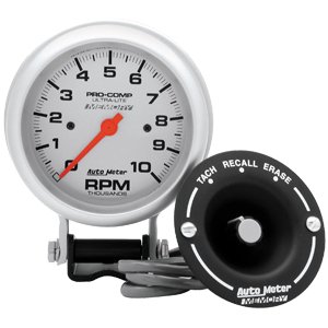 3-3/4" тахометр, 10,000 RPM, W/MEM, WTR RES, STD/ELEC AUTO METER #6604 TachometerPro-Comp/Memory