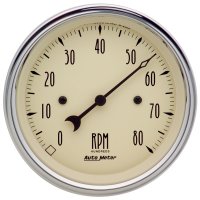 1890 AUTO METER 3-3/8" тахометр, 8,000 RPM, 4,6,8 CYL, ANTIQUE BEIGE