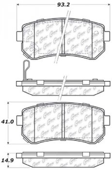 104.11570 Тормозные колодки Posi-Quiet Metallic HYUNDAI зад. 
