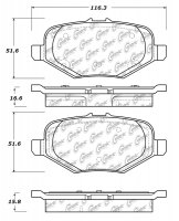 105.16120 Тормозные колодки Posi-Quiet Ceramic FORD, LINCOLN зад.
