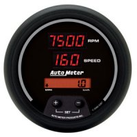 3-3/8" тахометр/сподометр COMBO DIGITAL, BLACK AUTO METER #6387