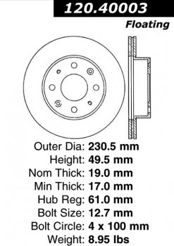 Передний тормозной диск - с перфорацией и насечками HONDA PDS.40003 Выпуска 1983-1987 года