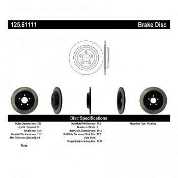 125.61111 Тормозные диски Premium FORD зад 