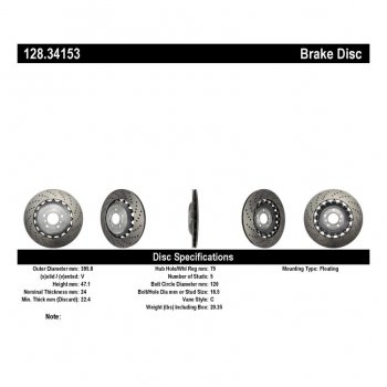 128.34153 Тормозные диски Premium зад правый BMW M5, M6, M6 Gran Coupe 