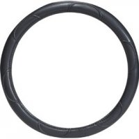 чехол на руль - Black Genuine Leather Ribbed