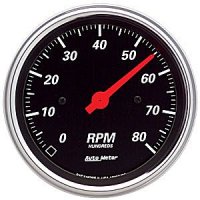 3-3/8" тахометр, 8,000 RPM, 4,6,8 CYL, DESIGNER BLK AUTO METER #1490