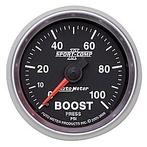 2-1/16" BOOST (давление наддува), 0-100 PSI MECH AUTO METER #3606 Boost