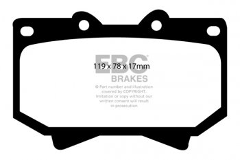 DP51319NDX EBC Brakes колодки тормозные перед TOYOTA Landcruiser, Sequoia Ширина 119мм, Высота 78мм, Толщина 17мм