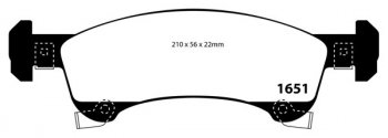 DP41651R EBC Brakes Yellowstuff Тормозные колодки перед FORD Expedition; LINCOLN Navigator Ширина 210мм, Высота 56мм, Толщина 22мм