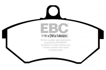 DP841 EBC Brakes Ultimax2 Тормозные колодки перед  SEAT Cordoba, Ibiza, Toledo; VOLKSWAGEN Caddy, Corrado, Golf, Jetta, Passat, Scirocco, Vento выпуска 1988-1999 года