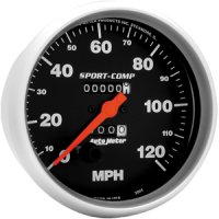 5" сподометр, 120 MPH, IN- DASH, MECH AUTO METER #3994