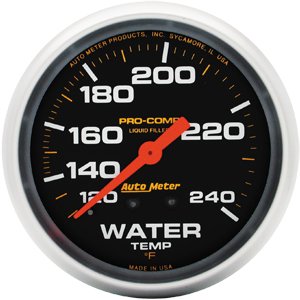 2-5/8" датчик температура воды, 120- 240`F, 6' TUBING, MECH AUTO METER #5432 Water Temperature