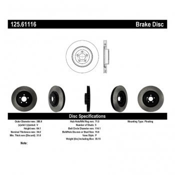 125.61116 Тормозные диски Premium FORD перед 