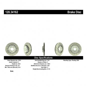 128.34162 Тормозные диски Premium BMW зад левый 