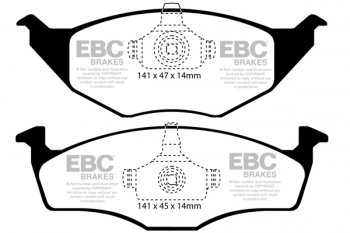 DP1433 EBC Brakes Ultimax2 Тормозные колодки перед  VOLKSWAGEN Lupo выпуска 1999-2005 года