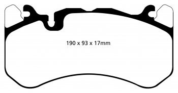DP42081R EBC Brakes Yellowstuff Тормозные колодки перед AUDI RS6 (C6), RS6 (C7); MERCEDES-BENZ GLC (X253), GLC Coupe (C253) Ширина 190мм, Высота 93мм, Толщина 17мм
