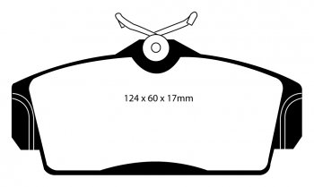 DP41238R EBC Brakes Yellowstuff Тормозные колодки перед NISSAN Almera, Primera, Pulsar Ширина 124мм, Высота 60мм, Толщина 17мм