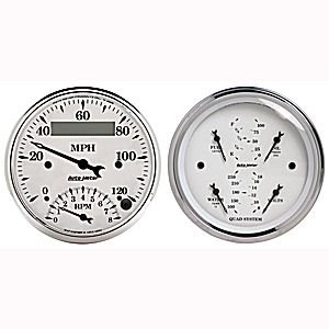 3-3/8" QUAD GA &amp; тахометр/ сподометр COMBO AUTO METER #1620 Kit Box Tach Speedo Combo & Elec Oil Press., Water Temp., Volt, and Fuel Level