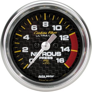2" датчик давления нитро (NOS), 0-1600 PSI, FSE, CARBON FIBER AUTO METER #4774 Nitrous Pressure