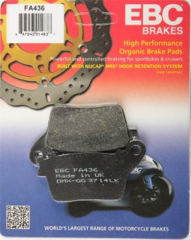 FA436 EBC BRAKES Organic тормозные колодки  HONDA CB, CBR; KAWASAKI ZX; SUZUKI GSXR 2006-2012 года выпуска