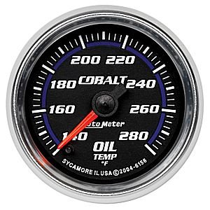 2" датчик температуры масла, 140-280`F, FSE, COBALT AUTO METER #6156 Oil Temperature
