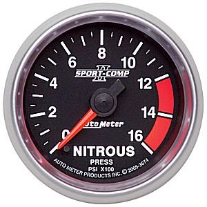 2-1/16" датчик давления нитро, 0-1600 PSI, FSE AUTO METER #3674 Nitrous Pressure