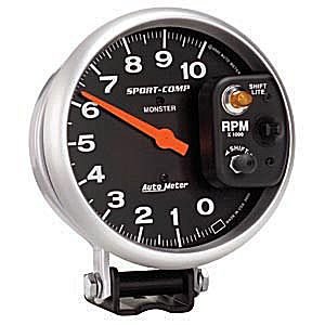 5" тахометр, 10,000 RPM, SHIFT-LITE AUTO METER #3903 TachometerShift-Lite on Control Shield